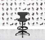 Refurbished Vitra Pivot High Stool - Black Frame - Grey Fabric