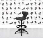 Refurbished Vitra Pivot High Stool - Black Frame - Grey Fabric