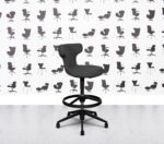 Refurbished Vitra Pivot High Stool - Black Frame - Grey Fabric