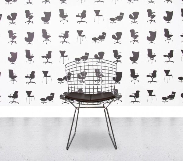 Refurbished Walter Knoll Bertoia Side Chair - Brown Leather