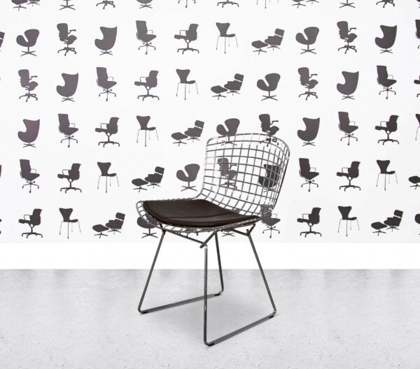 Refurbished Walter Knoll Bertoia Side Chair - Brown Leather
