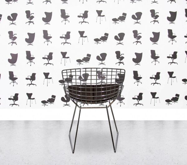 Refurbished Walter Knoll Bertoia Side Chair - Brown Leather
