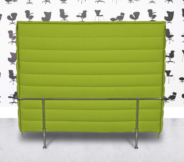 Refurbished Vitra Alcove High Back Sofa - 2 Seater - Grass Green Fabric