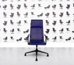 Refurbished Brunner Fina Soft High Back Chair - Blue Leather