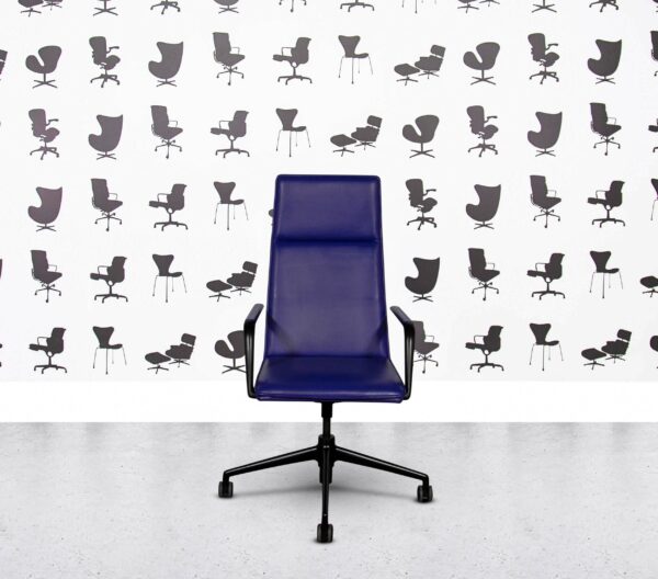 Refurbished Brunner Fina Soft High Back Chair - Blue Leather