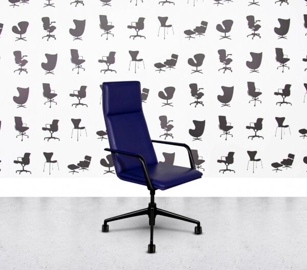 Refurbished Brunner Fina Soft High Back Chair - Blue Leather