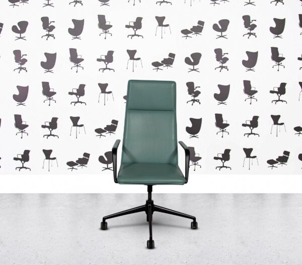 Refurbished Brunner Fina Soft High Back Chair - Turquoise Leather