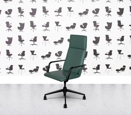 Refurbished Brunner Fina Soft High Back Chair - Turquoise Leather