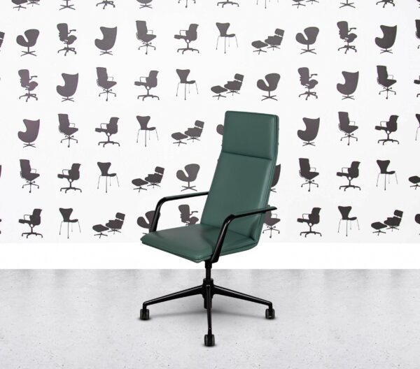 Refurbished Brunner Fina Soft High Back Chair - Turquoise Leather