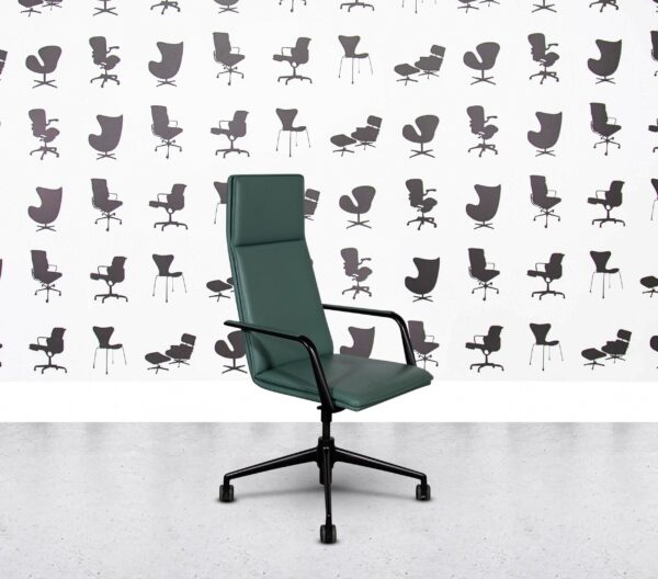 Refurbished Brunner Fina Soft High Back Chair - Turquoise Leather
