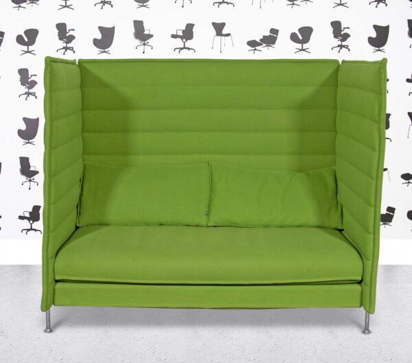 Refurbished Vitra Alcove High Back Sofa - 2 Seater - Emerald Fabric