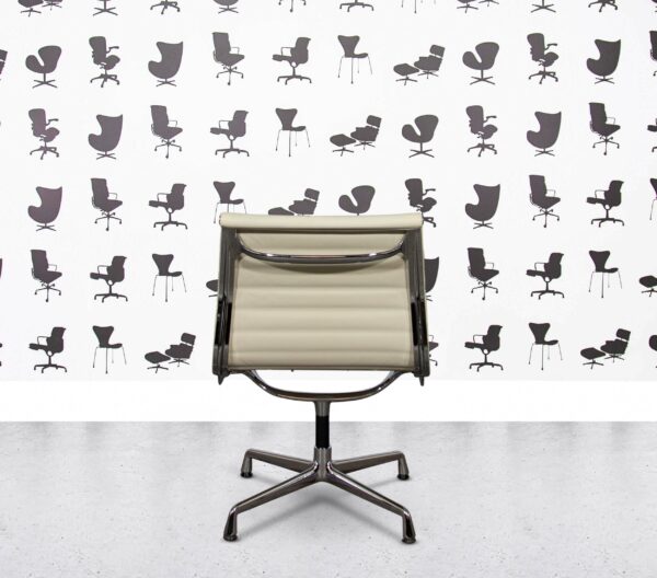 Refurbished Vitra EA105 - Chrome Frame - Cream Leather - Fixed, Non-Swivel, and No Armrests