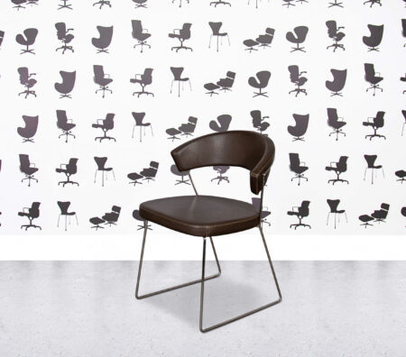 Refurbished Calligaris New York - Dining Chair - Brown Leather