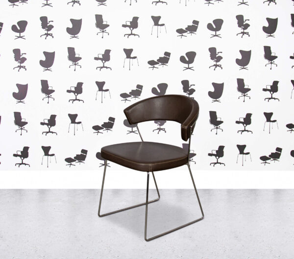 Refurbished Calligaris New York - Dining Chair - Brown Leather
