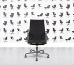 Refurbished Vitra Charles Eames EA119 - Chrome Frame - Black Hopsack Fabric