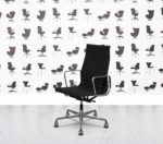 Refurbished Vitra Charles Eames EA119 - Chrome Frame - Black Hopsack Fabric