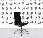 Refurbished Vitra Charles Eames EA119 - Chrome Frame - Black Hopsack Fabric