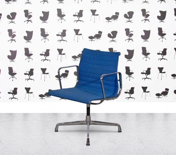 Refurbished Vitra EA108 - Chrome Frame - Blue Fabric