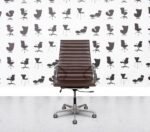 Refurbished ICF Charles Eames EA119 - Polished Aluminium - Brown Leather