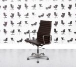 Refurbished ICF Charles Eames EA119 - Polished Aluminium - Brown Leather