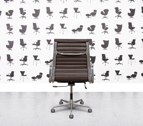 Refurbished ICF Charles Eames EA119 - Polished Aluminium - Brown Leather