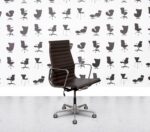 Refurbished ICF Charles Eames EA119 - Polished Aluminium - Brown Leather