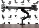 Refurbished Humanscale M8.1 Dual Monitor Arm Desk Mount - Black