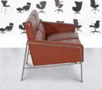 Refurbished Fritz Hansen 3302 - 2 Seater Sofa - Berry Red Leather
