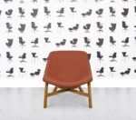 Refurbished Noti Mishell Armchair - Wooden Legs - Orange Fabric