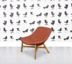 Refurbished Noti Mishell Armchair - Wooden Legs - Orange Fabric