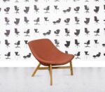 Refurbished Noti Mishell Armchair - Wooden Legs - Orange Fabric