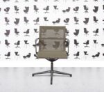 Refurbished ICF Una Chair - 4 Star Base - Polished Aluminium - Beige Mesh