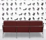 Refurbished Fritz Hansen 3300 and 3303 Armchair and Sofa Set - Berry Red Leather