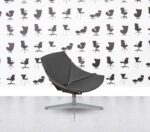 Refurbished Fritz Hansen Space Lounge by Jehs+Laub - Silver Shell - Multi Colour in Leather - Grigio Grey