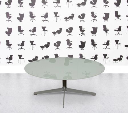 Refurbished Fritz Hansen Circular - A223 Coffee Table - Frosted Glass Top