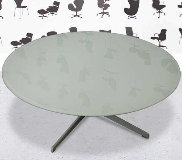 Refurbished Fritz Hansen Circular - A223 Coffee Table - Frosted Glass Top