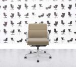 Refurbished Vitra Eames Soft Pad EA217 - Premium Leather - Pol Alu - Sand