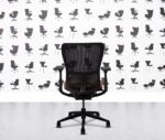 Refurbished Haworth Zody Desk Chair FULL SPEC 4D - Black Frame - Multi Colour in Leather - Tan