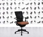 Refurbished Haworth Zody Desk Chair FULL SPEC 4D - Black Frame - Multi Colour in Leather - Tan