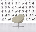 Refurbished Walter Knoll Turtle Lounge Chair - Ivory Leather