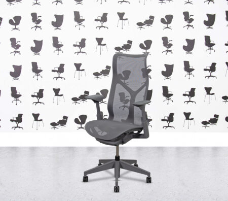 Refurbished Herman Miller Cosm Chair - High Back - Grey Mesh and Frame