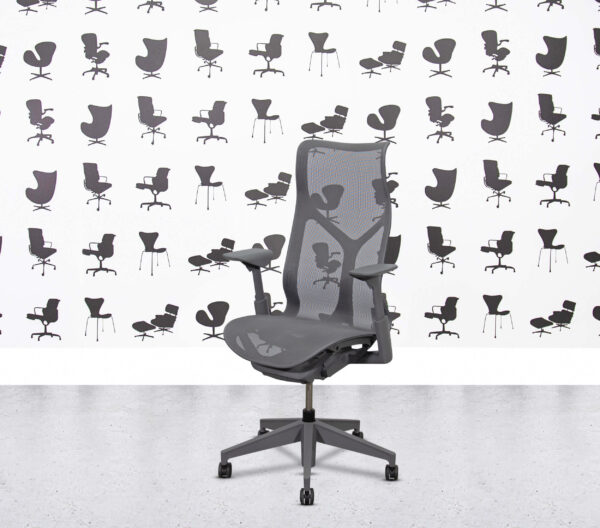 Refurbished Herman Miller Cosm Chair - High Back - Grey Mesh and Frame