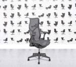 Refurbished Herman Miller Cosm Chair - High Back - Grey Mesh and Frame