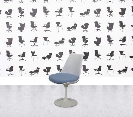 Refurbished Knoll Saarinen Tulip Side Chair - Aegean Fabric