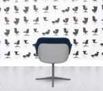 Refurbished Walter Knoll Turtle Lounge Chair - Blue Fabric