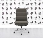 Refurbished Vitra Eames Soft Pad EA219 - Premium Leather - Pol Alu - Umbra Grey