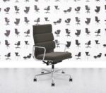Refurbished Vitra Eames Soft Pad EA219 - Premium Leather - Pol Alu - Umbra Grey