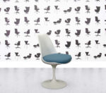 Refurbished Knoll Saarinen Tulip Side Chair - Aegean Blue Fabric