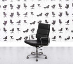 Refurbished ICF Eames EA219 - Chrome Frame - Black Leather