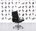 Refurbished ICF Eames EA219 - Chrome Frame - Black Leather